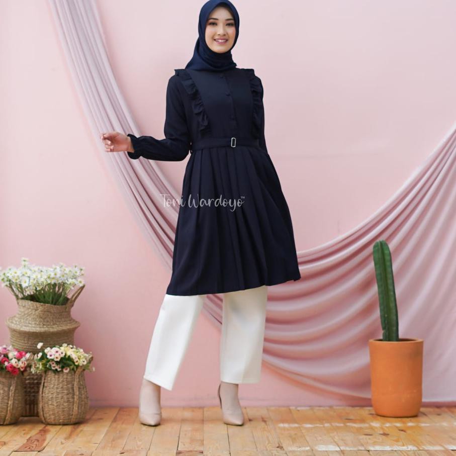 ✥ [Bisa ] Baju Tunik Rempel/Tunik Wanita/Tunik Murah/Tunik Kekinian/Tunik rok/Atasan rok plisket ➾