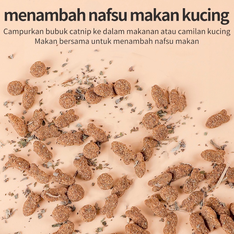 Catnip catmint kucing snack mint powder snack hewan peliharaan kucing pelengkapan