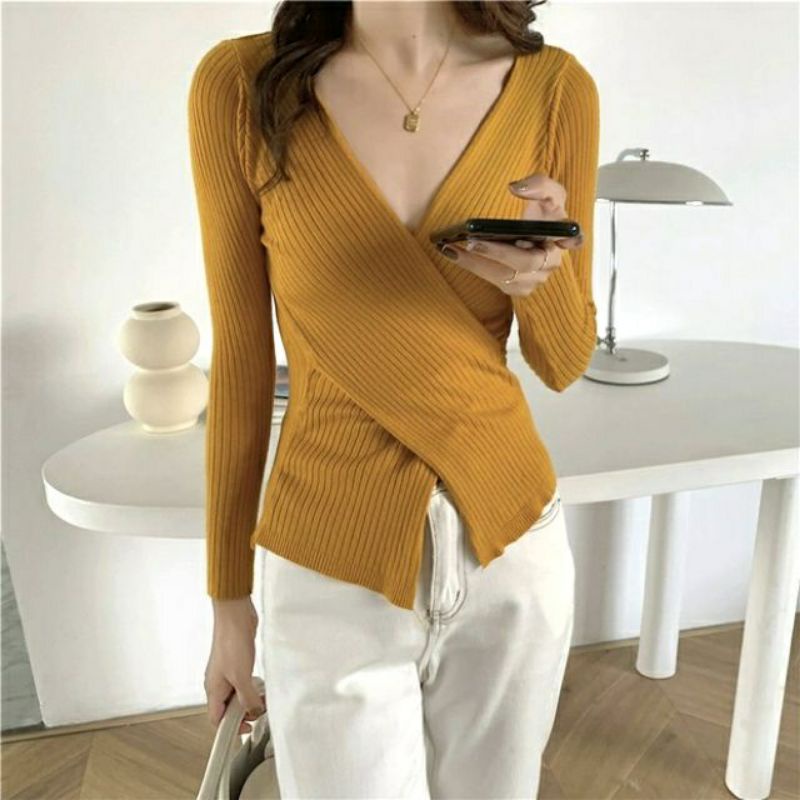 8699 Julian knit wrap top RM