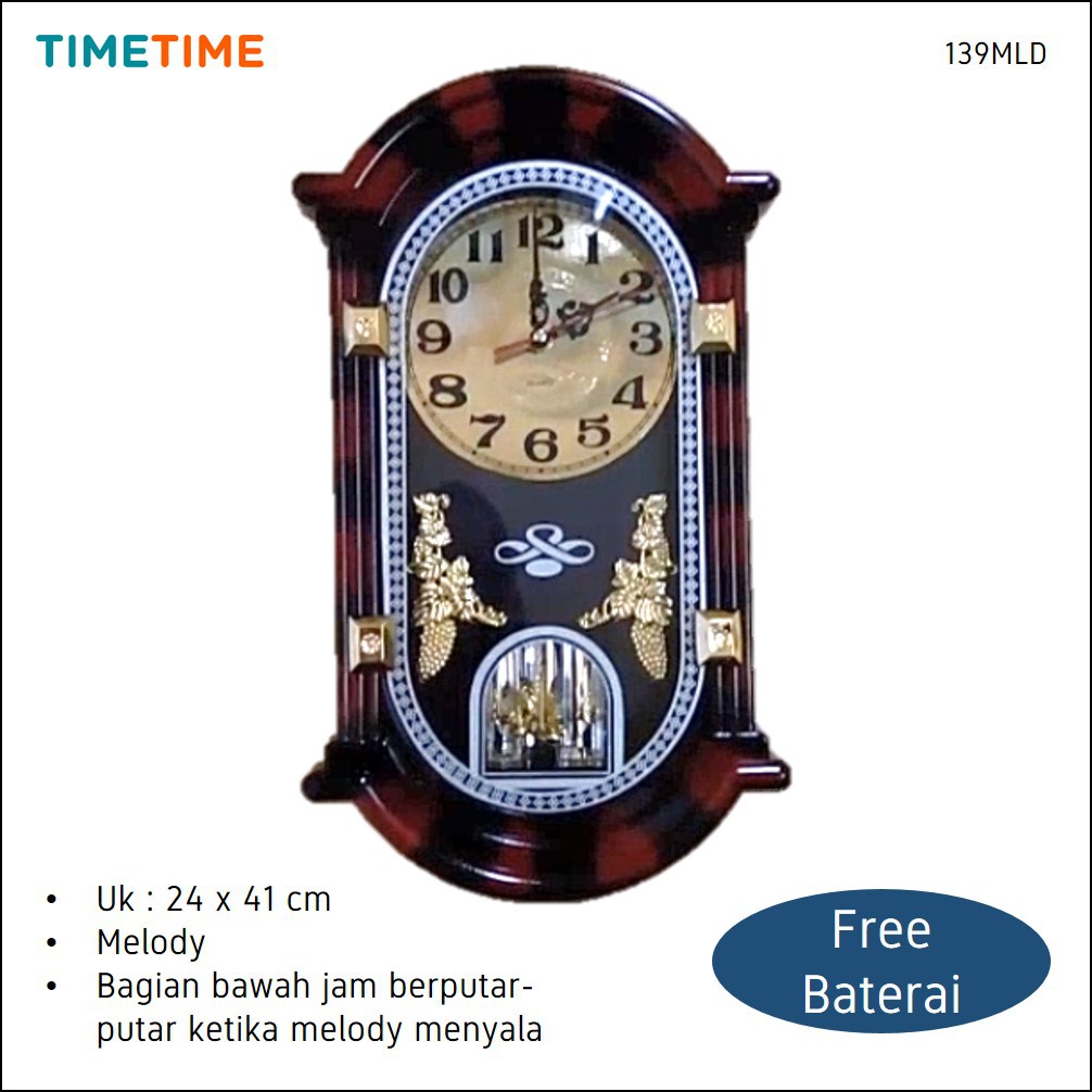 Jam Dinding Suara Melody Classic Design BERKUALITAS Free Baterai