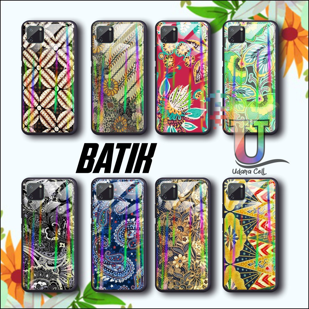 UC954 Case softcase gambar BATIK back case glass aurora xiaomi redmi 4a 5a 6 6a 7 7a 8 8a note 4 5 6
