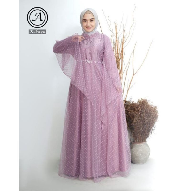 Gamis tulle muslim//gamis terbaruuu//dress tulle//gamis tulle modern