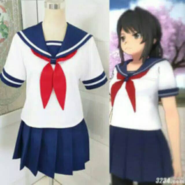 (Ayano Aishi) Yandere simulator costume cosplay seifuku japan korean uniform (Ky014c)