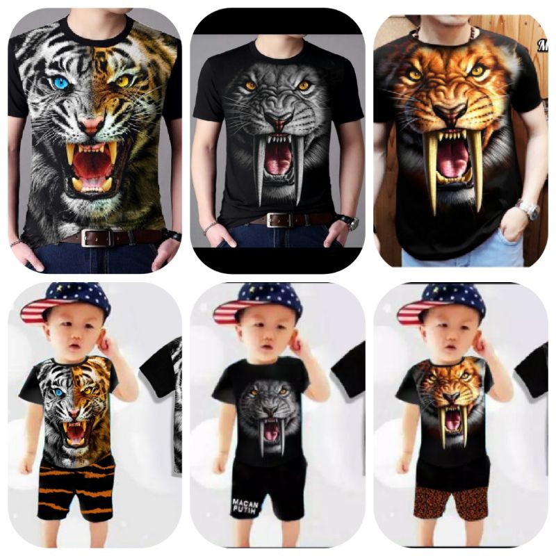 baju setelan anak motif macan