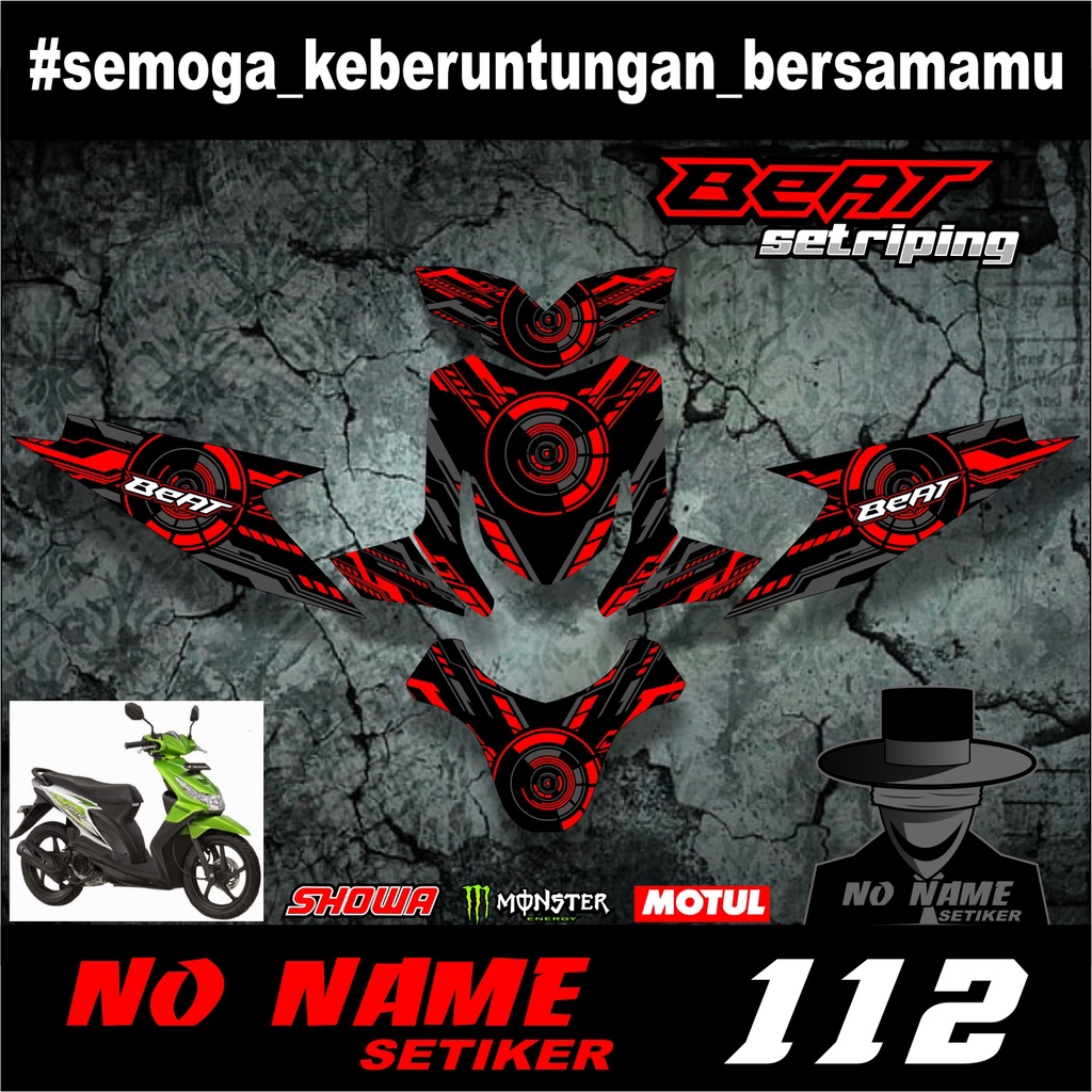 Striping Beat Karbu 2008 2009 2010 2011 2012 (112) full body Variasi Sticker Stiker Skotlet Motor Scotlite List