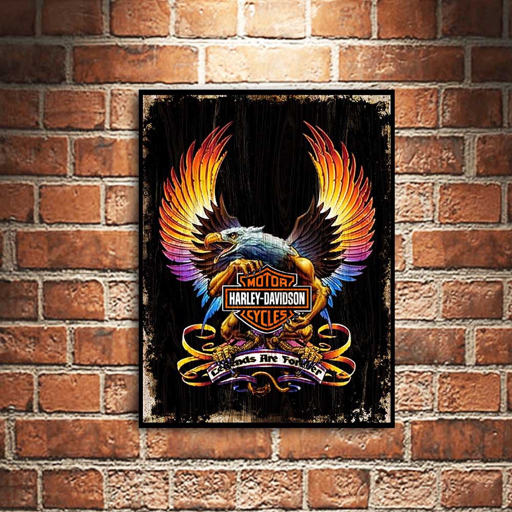 Harley Davidson Motor Cycles Poster Kayu Pajangan Dekorasi Dinding Wall Decor Shopee Indonesia