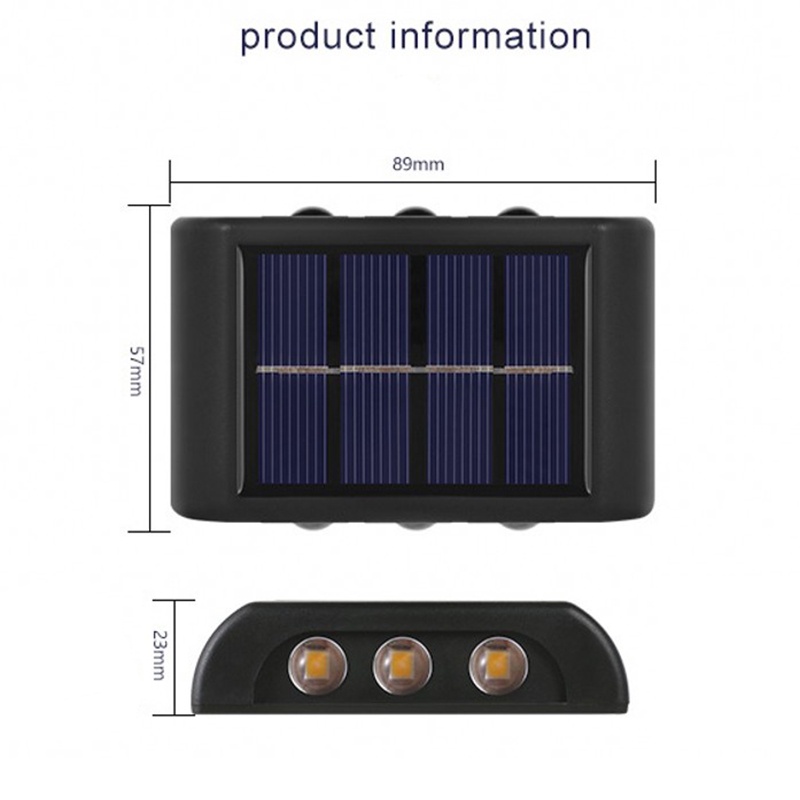 Lampu Dinding 6-LED Tenaga Surya Tahan Air Bahan Plastik ABS Untuk Dekorasi Rumah / Balkon