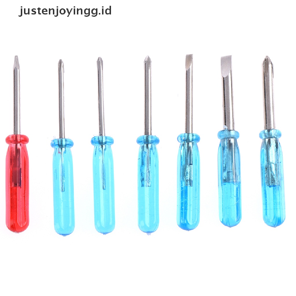 7pcs / set Obeng cross mini 45mm x 3mm Warna Biru Untuk Alat Perbaikan