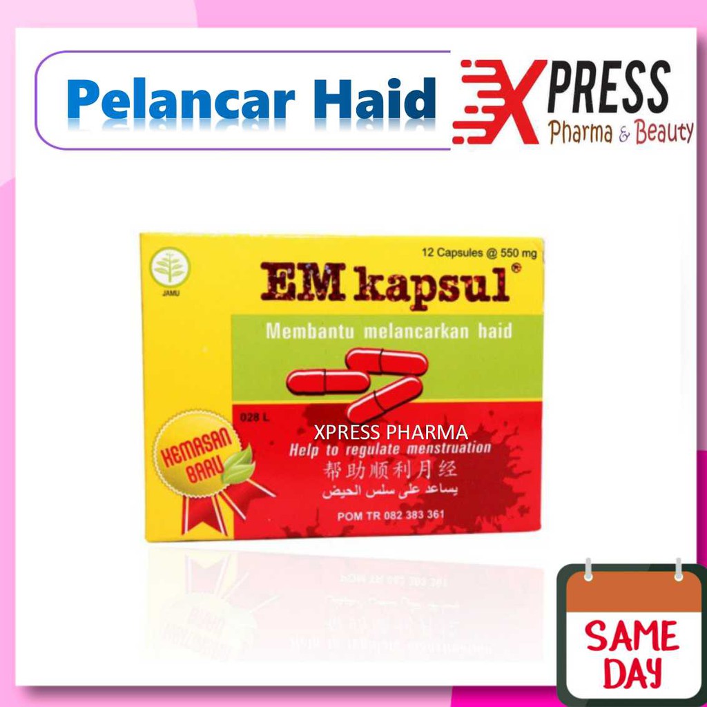 Original XPRESS EM kapsul Pelancar Haid Memperlancar Mestruasi Emkapsul M Pv Exp Baru