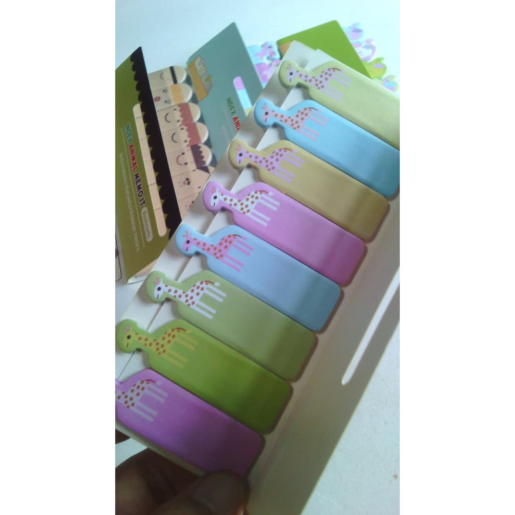 

BEST SELLER Pembatas Buku Kertas Shett Stick Marker Motif Jerapah Karakter TERJAMIN