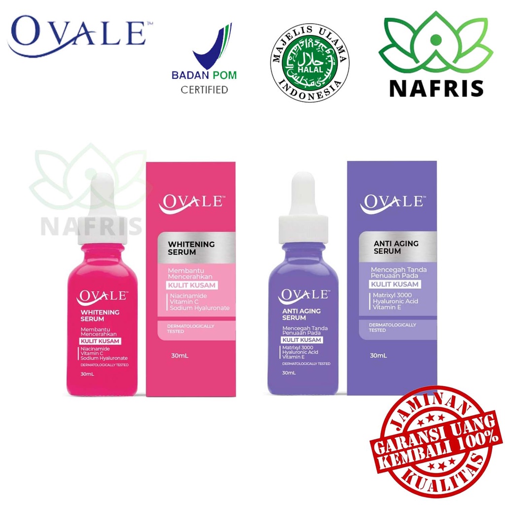 ♥️Nafris♥️ Ovale Face Whitening, Moisturizing, &amp; Anti Aging - Serum Wajah|Skincareperawatan wajah Ovale