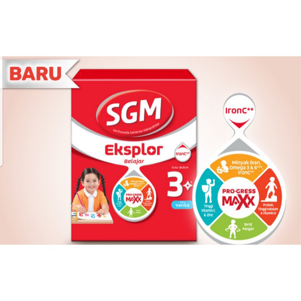SGM Eksplor 3+ Vanila 400gr//Susu SGM 3+ Cokelat//Susu SGM 3+ Madu//Susu SGM