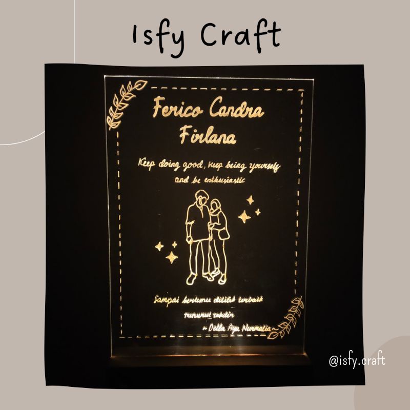 ACRYLIC CUSTOM, AKRILIK LED KADO ULANGTAHUN, WEDDING, ANNIVERSARY