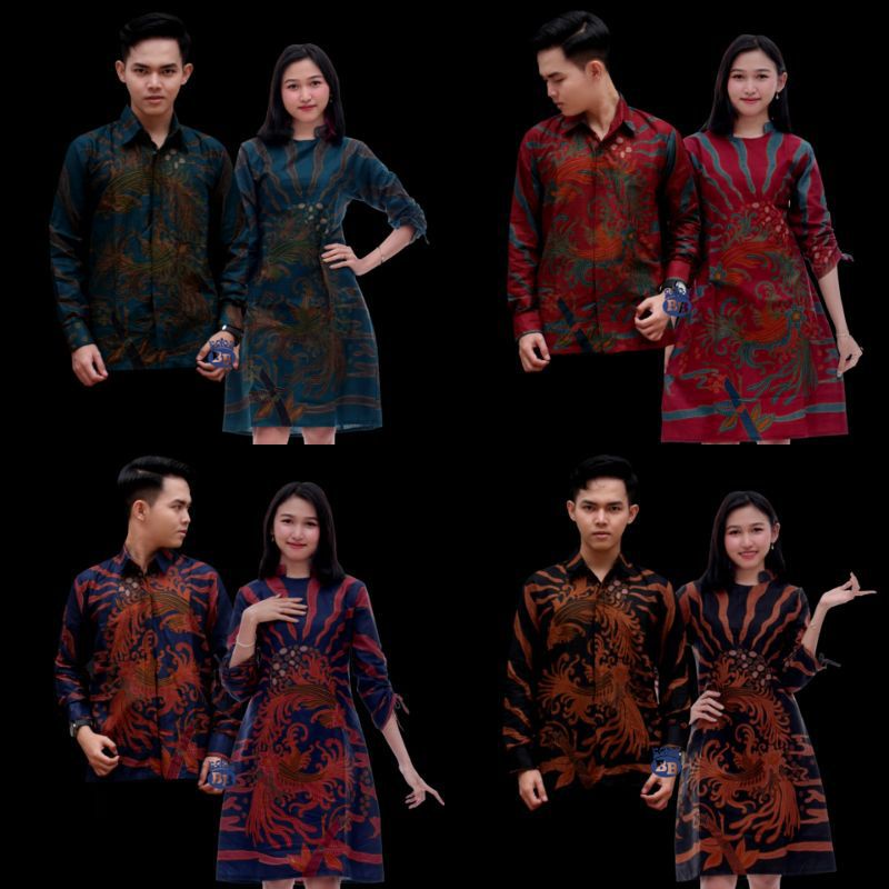 COUPLE BATIK MOTIF RUMPUT LAUT UKURAN JUMBO WARNA MERAH BIRU HITAM HIJAU