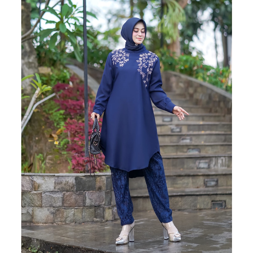 FenishaStore Set Tunik ANGELA Baju Muslimah Terbaru Model Kekinian Bisa Bayar Ditempat COD