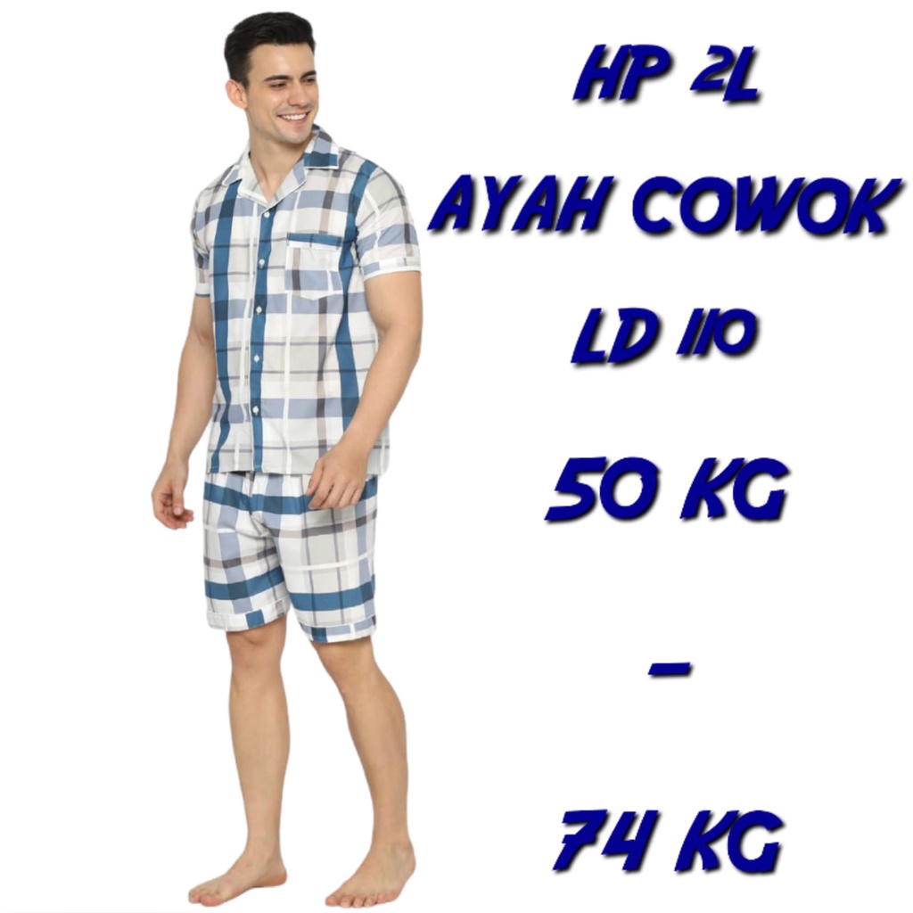 PIYAMA PRIA DEWASA CELANA PENDEK LD 140 130 120 110 100 SET BAJU TIDUR COWOK HOTPANTS