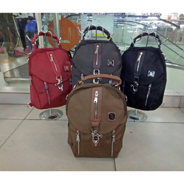 TAS RANSEL WANITA JUNFA 3IN1 BAHAN CAMVAS