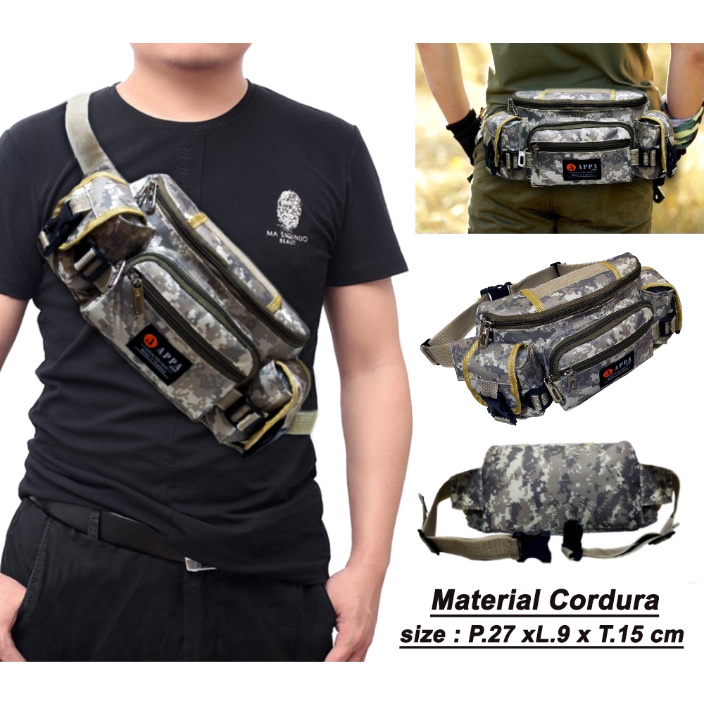 Tas Pinggang Pria Tactical Army / Waistbag Slingbag Loreng Terbaru AP7032 ZENI