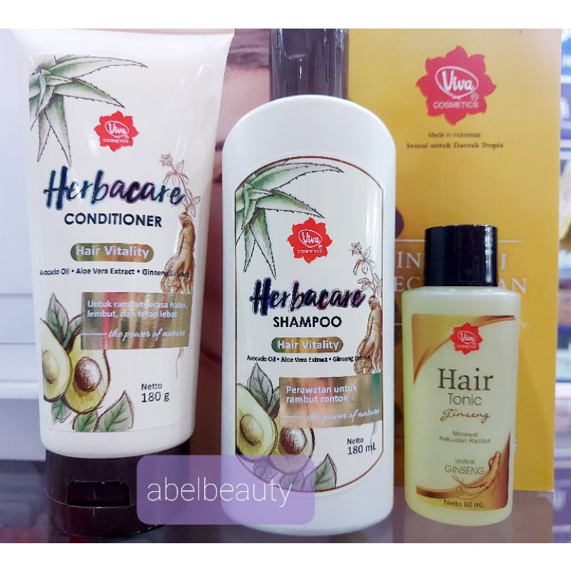 VIVA PAKET HERBACARE  HAIR VITALITY PERAWATAN RAMBUT RONTOK 3 IN1