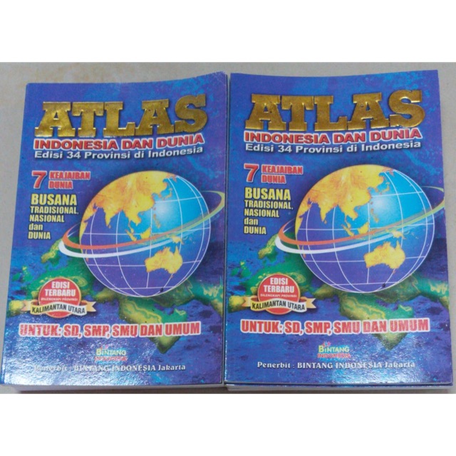 Buku ATLAS kecil biru 34 provinsi lengkap