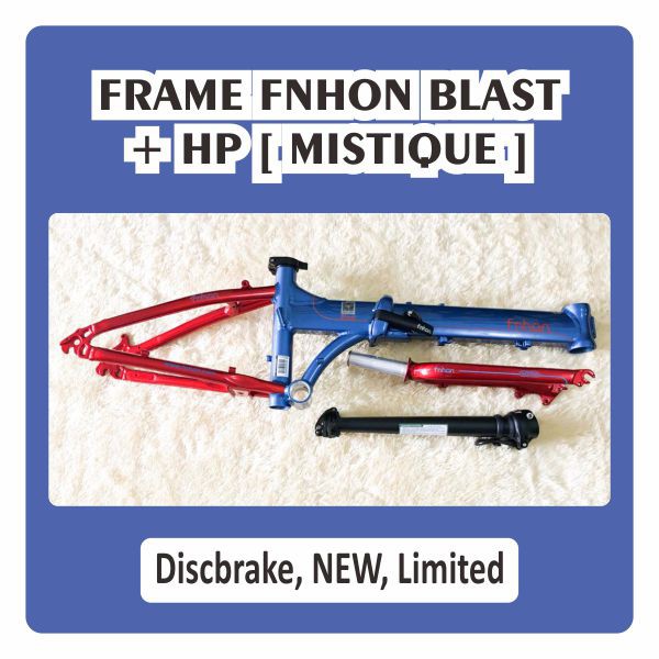 Frame & HP Fnhon Blast Mystique Discbrake 20 inch Merah Biru Aluminium Folding Bike Handlepost Hand