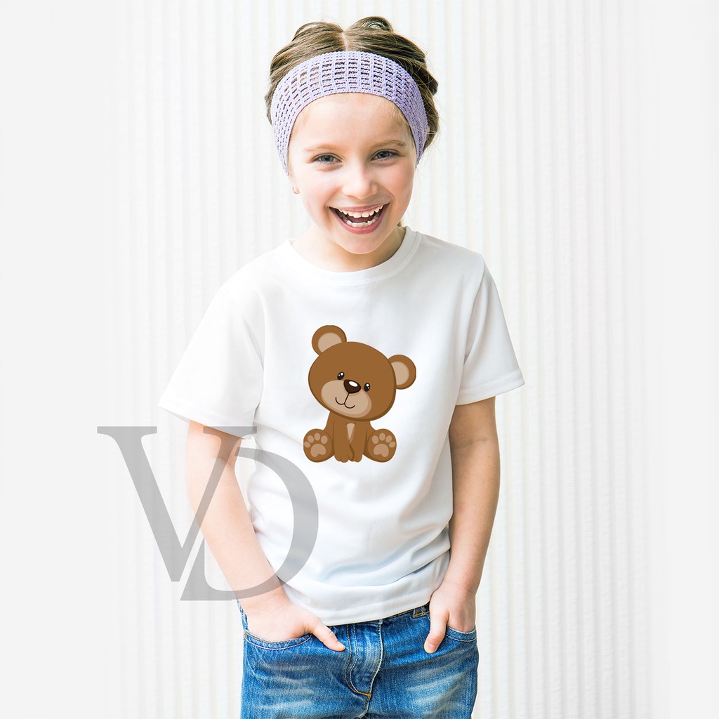 Kaos Anak Perempuan &amp; Laki - laki Unisex beruang lucu / cute bear/ kaos anak lucu / baju anak murah