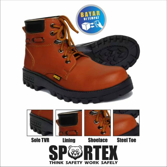 sepatu safety ujung besi / safety shoes type XSXS warna Tan by sportex
