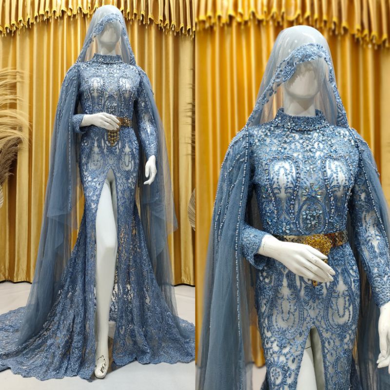 TERBARU//KEBAYA AKAD TILE AKAR TRIDI FULL PAYET SAMPAI BAWAH BEREKOR