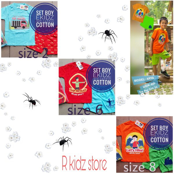 setelan kaos anak laki laki usia 1-8th brand Ekidz Silahkan di order