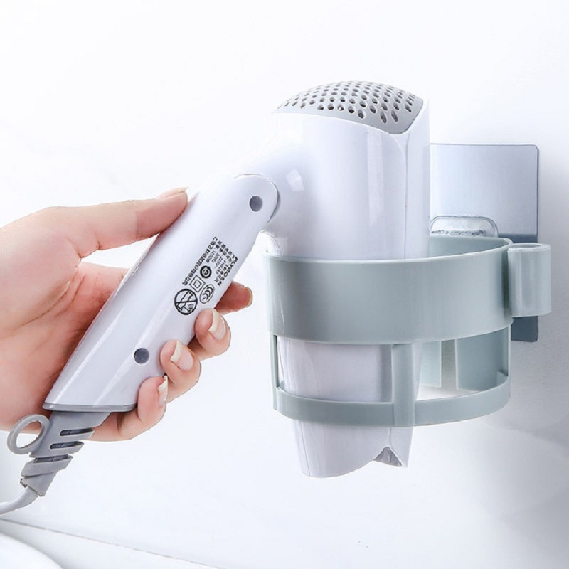 High Quality Wall-mounted  Hair Dryer Holder / Multifunctional Self Adhesive Organizer Shelf for Bathroom