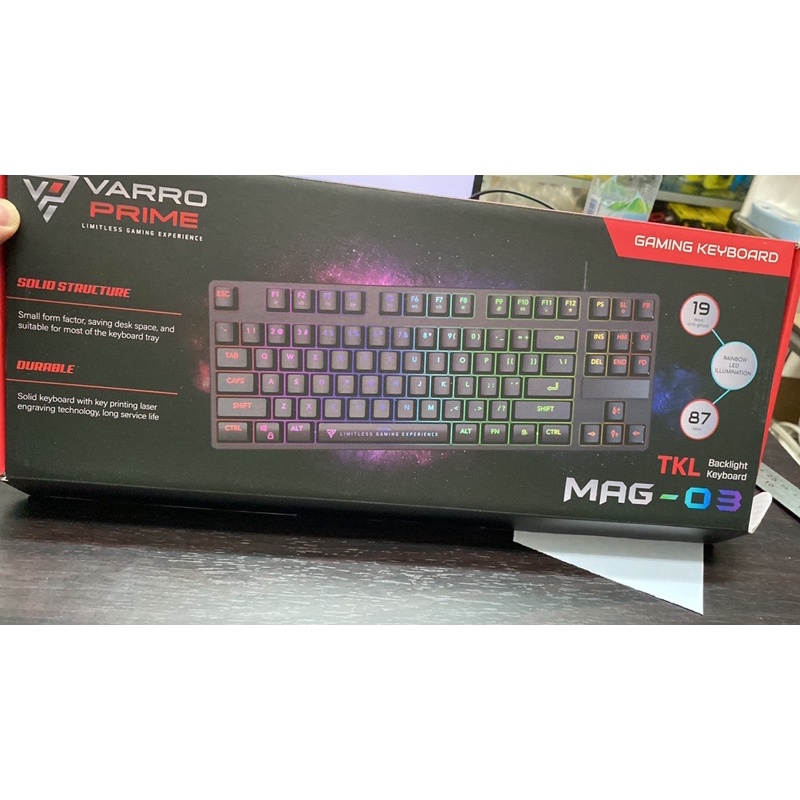 VARRO PRIME GAMING KEYBOARD TKL RAINBOW LED MAG-03 mag03 mag3