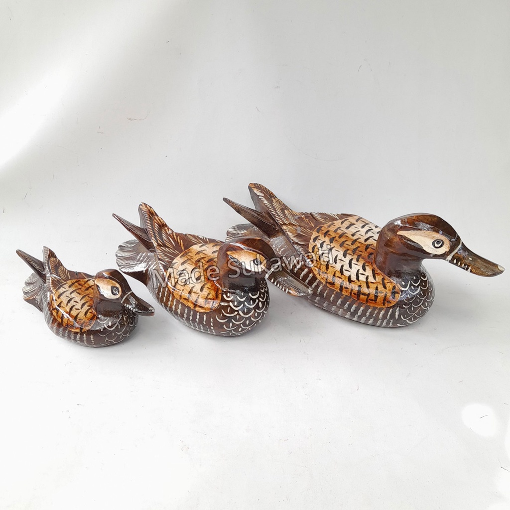 1 Set patung bebek kayu lukis isi 3pcs kerajinan tangan handmade pajangan hiasan dekorasi bali