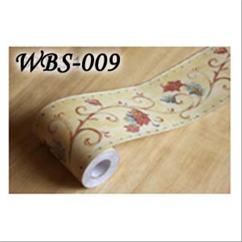 WBS009 BROWN N RED FLOWER 10 CM WALL BORDER STICKER