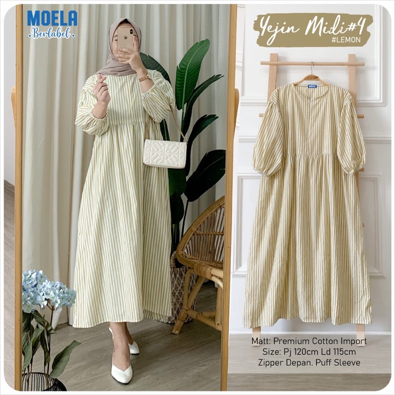 YEJIN MIDI DRESS #4 GARIS by moela