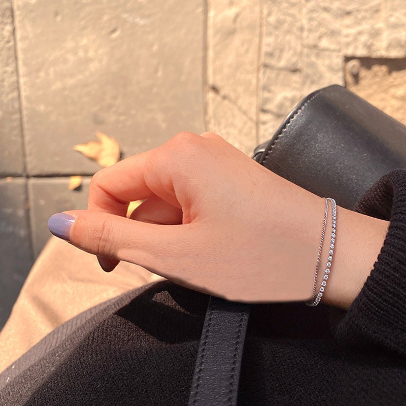 Gelang Model Double layer Gaya Korea Untuk Wanita