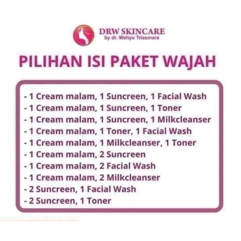 Paket Radiant Drw Skincare  / flek / glow / acne / brightening acne-Triple custom
