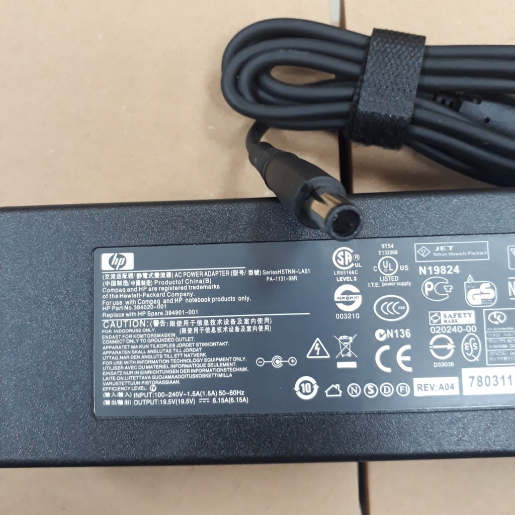 Adaptor Charger HP Pavilion TouchSmart 23-h029c, HP ENVY DV4 DV6 DV7 SERIES 19.5V 6.15A 120W 7.4X5.0