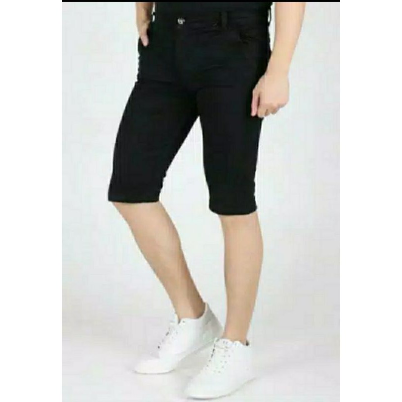 CELANA PENDEK PRIA JEANS HITAM / CELANA JEANS SOFGRAY 27/32