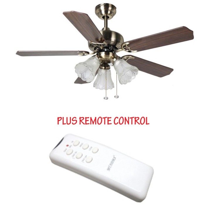 MT EDMA 42IN MIRAMAR Lampu Hias Ceiling Fan + Remote Control