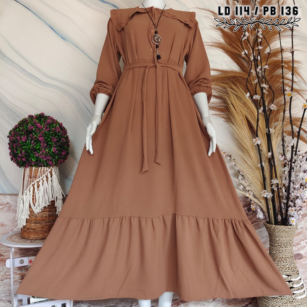 Gamis Crinkle Kerah Korea / Gamis Crincle Airflow Kerah ❤