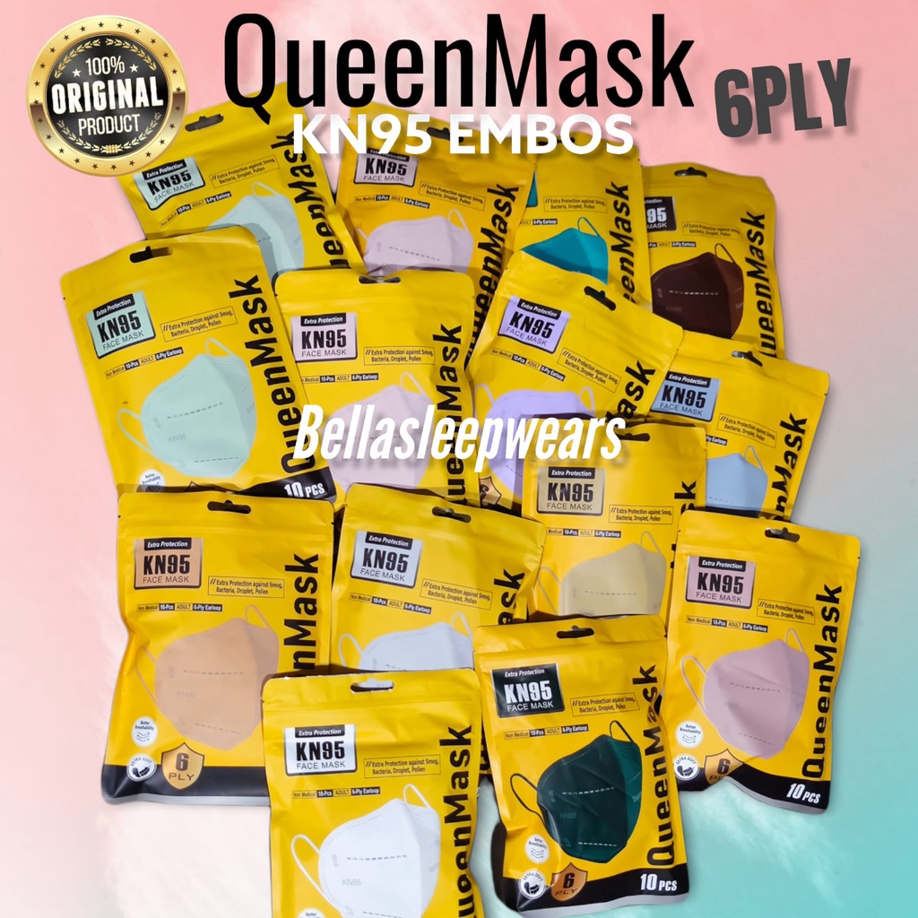 KN95 6PLY QUEEN MASK - MASKER KN95 6PLY PREMIUM QUEENMASK ORIGINAL KEMENKES DISPOSABLE FACE MASK KN95