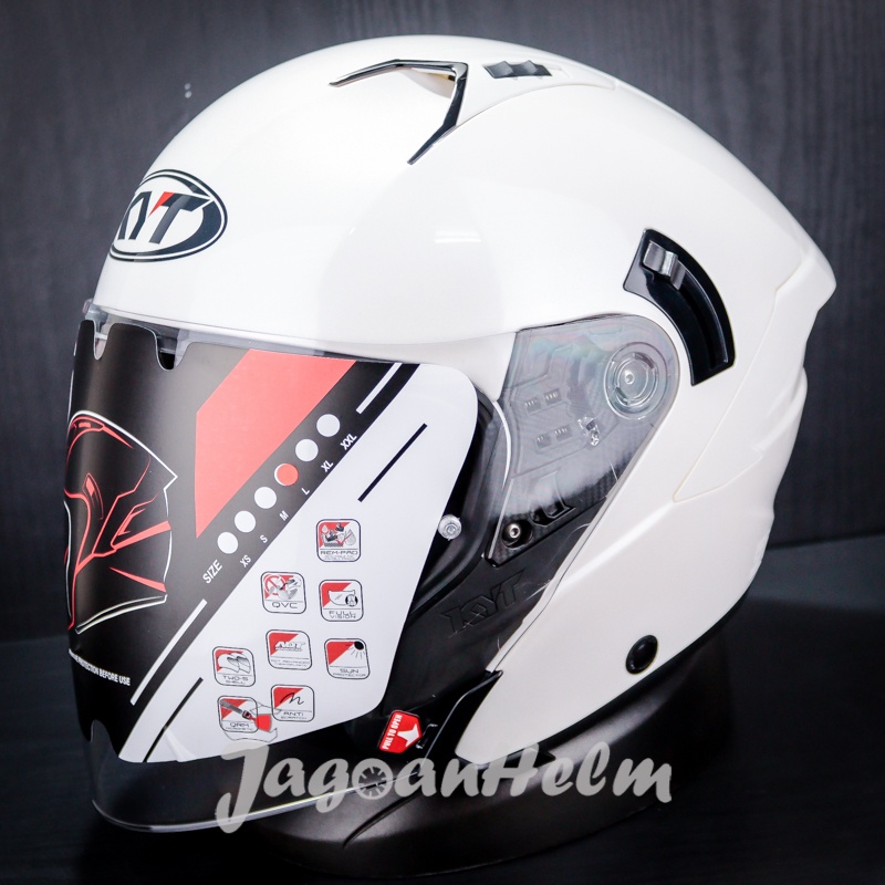 Jual HELM KYT NFJ WHITE HALF FACE Indonesia
