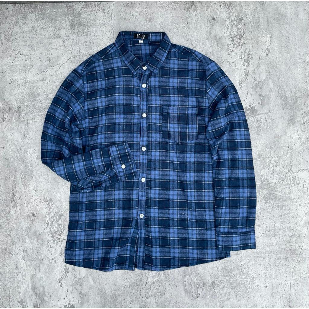 Mokokomo Kemeja Flanel Kemeja Casual Unisex Kemeja Lengan Panjang Unisex