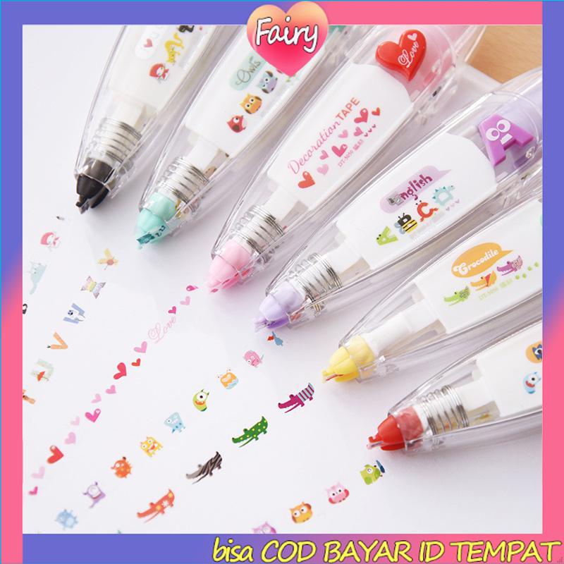 

COD✨Penggantian Pola Lucu Isi Ulang Siswa Menandai Pita Koreksi Buku Harian DIY F