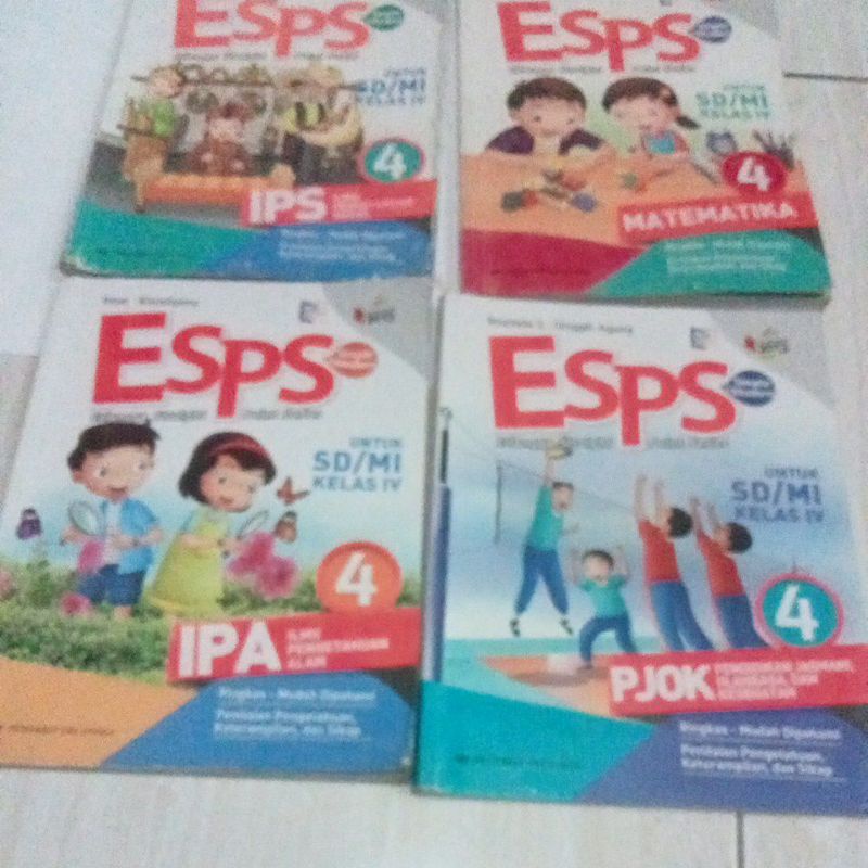 4 BUAH BUKU ESPS KELAS 4 IPA.IPS.PJOK.MTK