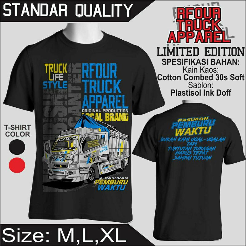 KAOS TRUK RFOUR TRUCK APPAREL DREVER MUDA (KIRIM COD)