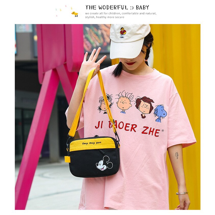 kids_storeofficial - Tas Selempang Mini Wanita Terbaru 2021 Kekinian Motif Carakter Mickey Combinasi Korean Style Murah