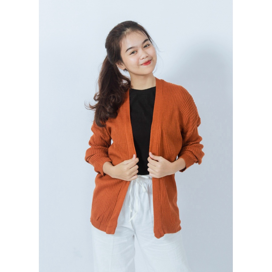 Tokomilkan - Cardigan Rajut Wanita CARDY OUTER  / Kardigan Cewek Oversize Rajut Halus