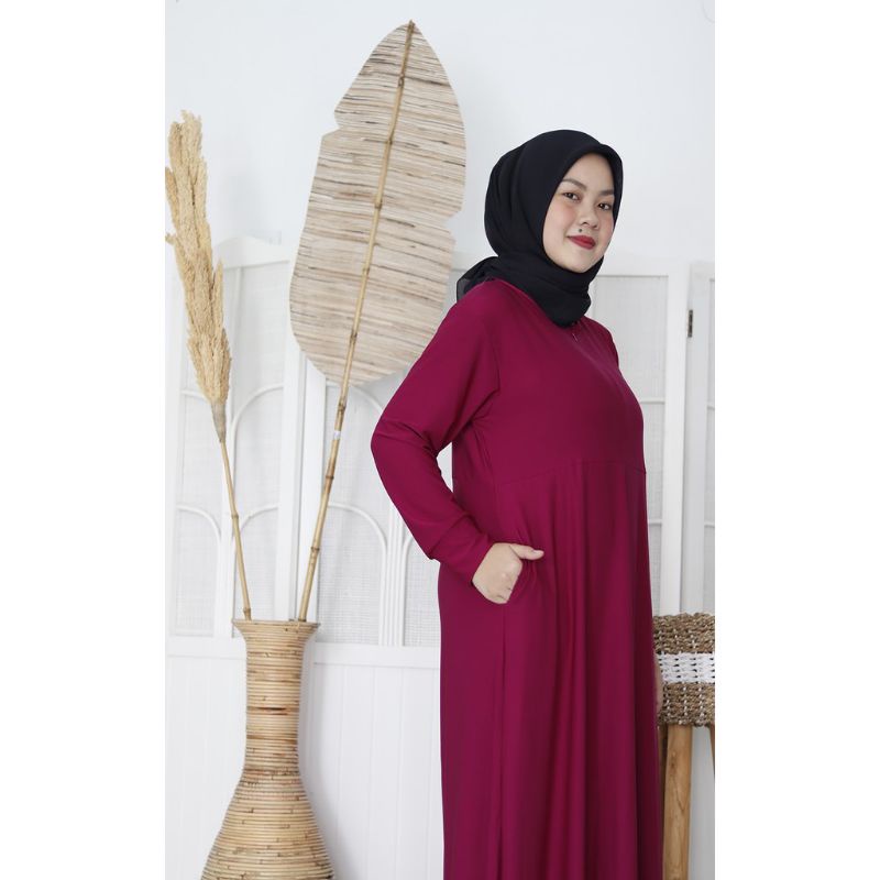 Baju Gamis Jersey Maxi Maxy Dress BIG Size Ukuran XL XXL XXXL 3XL 5XL LD120 LD140 SUPER JUMBO Polos 