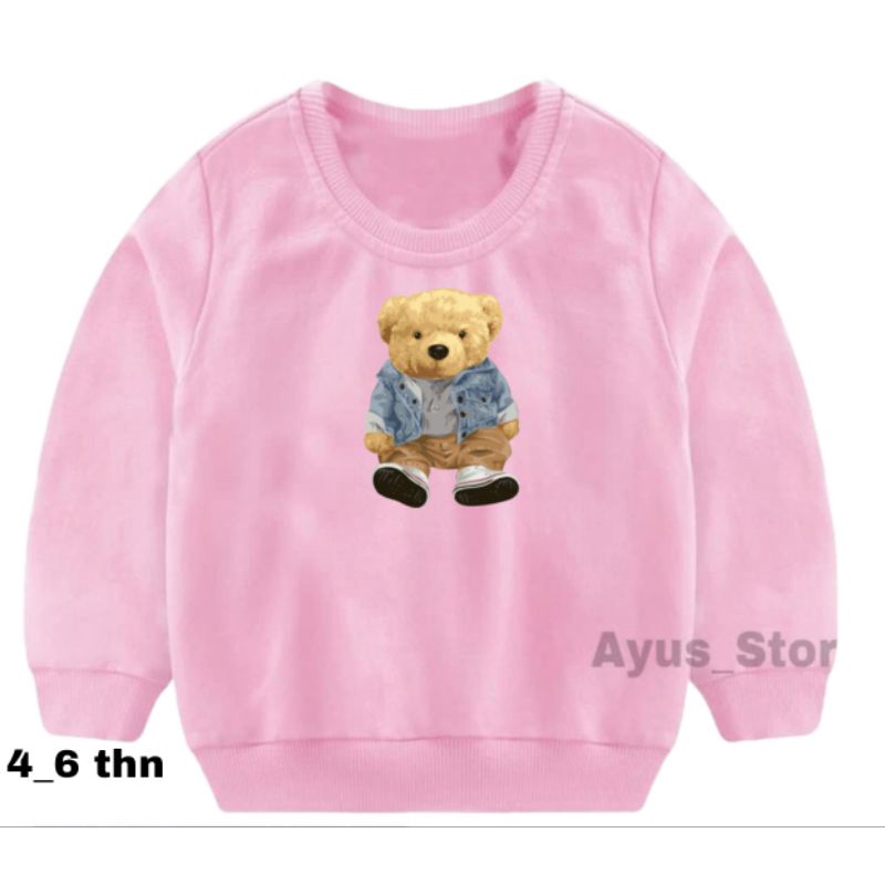 SWEATER ANAK POLOS LAKI LAKI / SWEATER ANAK POLOS WANITA /  SWEATER CREWNECK POLOS / jaket anak / jaket beruang anak